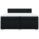 vidaXL Sommier à lattes de lit avec matelas Noir 200x200 cm Tissu