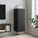 vidaXL Armoire Murale 33 x 34 5 x 90 cm Bois d'ingénierie Noir