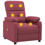 vidaXL Fauteuil de massage Rouge bordeaux Tissu