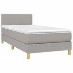 vidaXL Sommier à lattes de lit matelas LED Gris clair 100x200 cm Tissu
