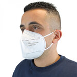 Lot de 50 masques de protection FFP2, 5 plis - Blanc -  Vivezen