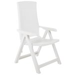 vidaXL Chaises inclinables de jardin 2 Pièces Plastique Blanc