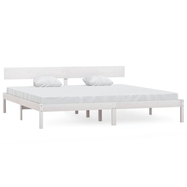 vidaXL Cadre de lit Blanc Bois de pin massif 200x200 cm