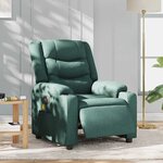 vidaXL Fauteuil de massage inclinable électrique Vert foncé Tissu