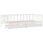 vidaXL Lit de jour et tiroirs sans matelas blanc 80x200 cm bois massif