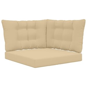 vidaXL Coussin de canapé d'extérieur 3 Pièces Beige Polyester
