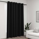 Vidaxl rideau occultant aspect de lin à œillets anthracite 290x245 cm