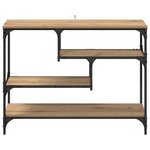 vidaXL Table console avec étagère chêne artisanal 100 x 30 x 75 cm