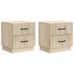 vidaXL Cabinet de chevet 2 Pièces Chêne Sonoma 43 x 34 5 x 44 5 cm