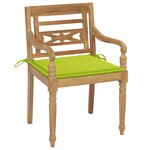 vidaXL Chaises Batavia avec coussins 6 Pièces Bois de teck solide