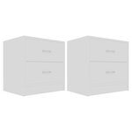 vidaXL Tables de chevet 2 Pièces Blanc 40x30x40 cm Bois d'ingénierie