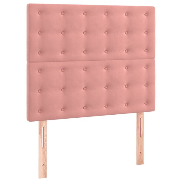 vidaXL Tête de lit Rose 90x5x118/128 cm Velours