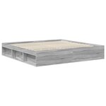 vidaXL Cadre de lit Gris Sonoma 200 x 200 cm Bois de pin massif