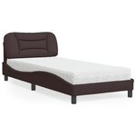 vidaXL Lit avec matelas marron foncé 80x200 cm tissu