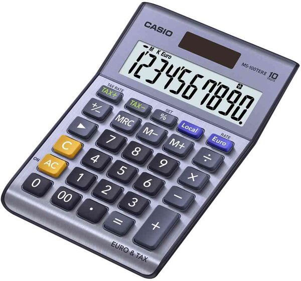 Calculatrice de bureau MS-100 TER II  solaire/pile CASIO