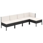 Salon de jardin meuble d'extérieur ensemble de mobilier 5 pièces avec coussins résine tressée noir 02_0016481