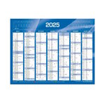 Calendrier Mural  2025 - 14 Mois - 27 x 21 cm - Couleur Bleu