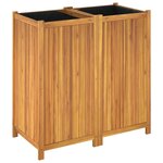 vidaXL Jardinière avec doublure 100x50x100 cm bois massif d'acacia