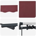vidaXL Auvent Rétractable Bordeaux 350 x 200 cm Polyester  Aluminium