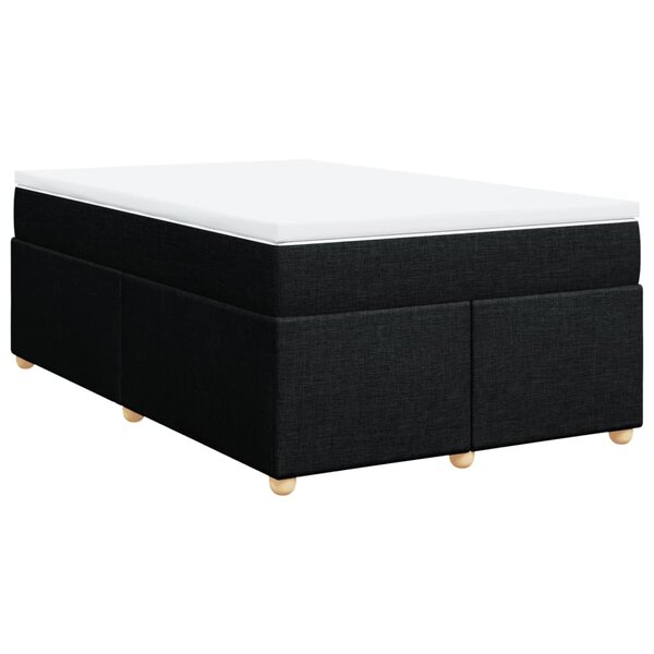 vidaXL Sommier à lattes de lit avec matelas Noir 120x200 cm Tissu