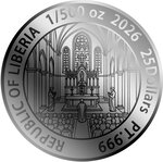 Monnaie VIRGIN OF GUADALUPE 1/500 Oz Platine 25$ Liberia 2026 (PRÉCOMMANDE)