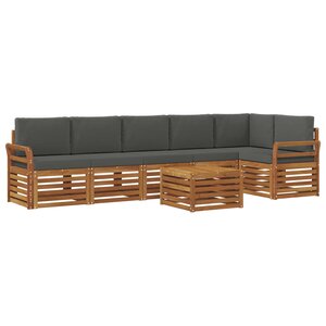 vidaXL Ensemble de canapé d'angle 7 Pièces Naturel et Anthracite