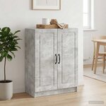 vidaXL Buffet Gris béton 66 x 34 5 x 87 cm Bois d'ingénierie