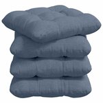 vidaXL Coussins de siège 4 pc Tissu en velours côtelé Bleu 40 x 40 cm