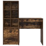 vidaXL Bureau avec rangement Chêne Fumé Bois d'Ingénierie