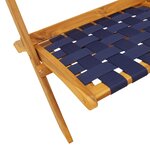 vidaXL Chaises pliables de jardin lot de 2 avec table bleu foncé bois