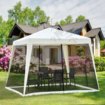 Tonnelle barnum style colonial dim. 3l x 3l x 2 45h m 4 moustiquaires 2 zippées beige noir