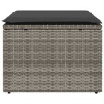 vidaXL Tabouret de jardin avec coussin gris 55x55x37 cm résine tressée