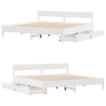 vidaXL Cadre de lit sans matelas blanc 180x200 cm bois massif de pin