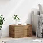 Coffre de rangement vidaXL avec couvercle Chêne artisanal 60x35x35 cm Bois panelisé