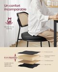 Lot de 2 chaise de cuisine dossier en polyrattan similicuir rembourrée pour la cuisine et le salon noir 12_0006187