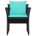 vidaXL Chaise de jardin avec tabouret noir résine tressée