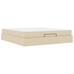 vidaXL Cadre de lit avec matelas avec matelas 2 Pièces Crème tissu