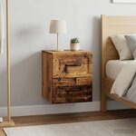 vidaXL Cabinet de chevet mural 2 Pièces Bois ancien 34 5 x 33 x 40 cm