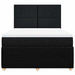 vidaXL Sommier à lattes de lit avec matelas Noir 160x200 cm Tissu