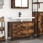 vidaXL Meuble de salle de bain lavabo tiroirs chêne fumé 90x34 5x60 cm