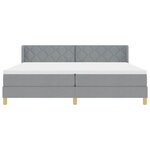vidaXL Lit à Ressorts avec matelas Gris clair 200 x 200 cm tissu