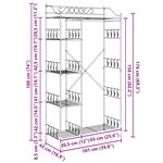 vidaXL Armoire Ouverte avec étagère Noir 100 x 43 x 188 cm Acier