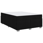 vidaXL Cadre de lit avec matelas Noir 160 x 200 cm tissu