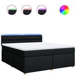 vidaXL Sommier à lattes de lit avec matelas Noir 180x200 cm Tissu