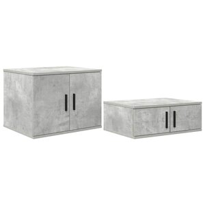 vidaXL Armoire de rangement 2 Pièces Gris béton 118 x 41 x 40 cm