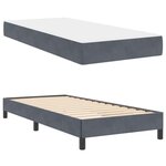 vidaXL Lit à ressorts avec matelas Gris foncé 100 x 210 cm tissu