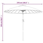 vidaXL Parasol d'extérieur avec mât en aluminium 270 cm Vert