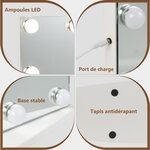 Miroir maquillage hollywood-18 ampoules led tactile grossissement 3x éclairage blanc froid/chaud/neutre 20_0006305