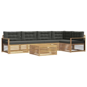 vidaXL Ensemble de canapés d'extérieur 6 Pièces Blanc et anthracite