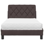 vidaXL Lit avec matelas marron foncé 100x200 cm tissu